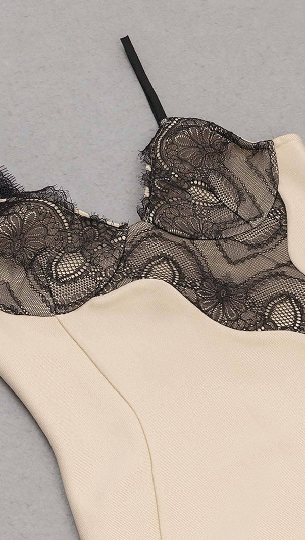AIIZIE LACE STRAPPY HIGH-LOW DRESS IN IVORY - product image