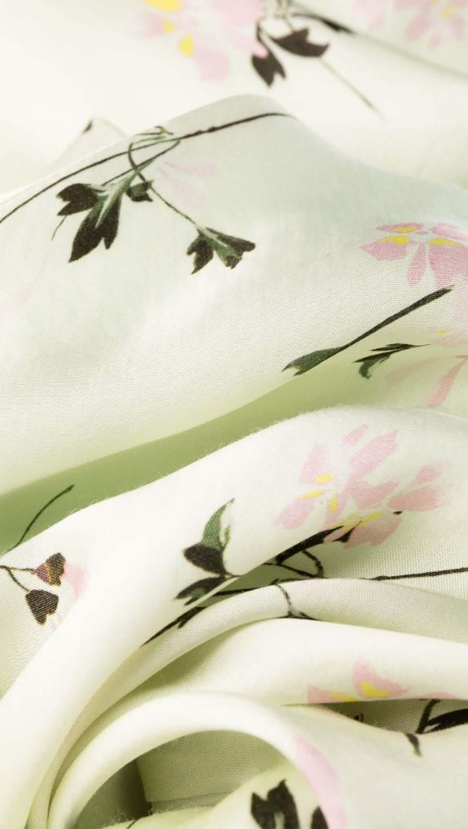 LACE TRIM FLORAL-PRINT MIDI DRESS IN LIGHT GRAYISH