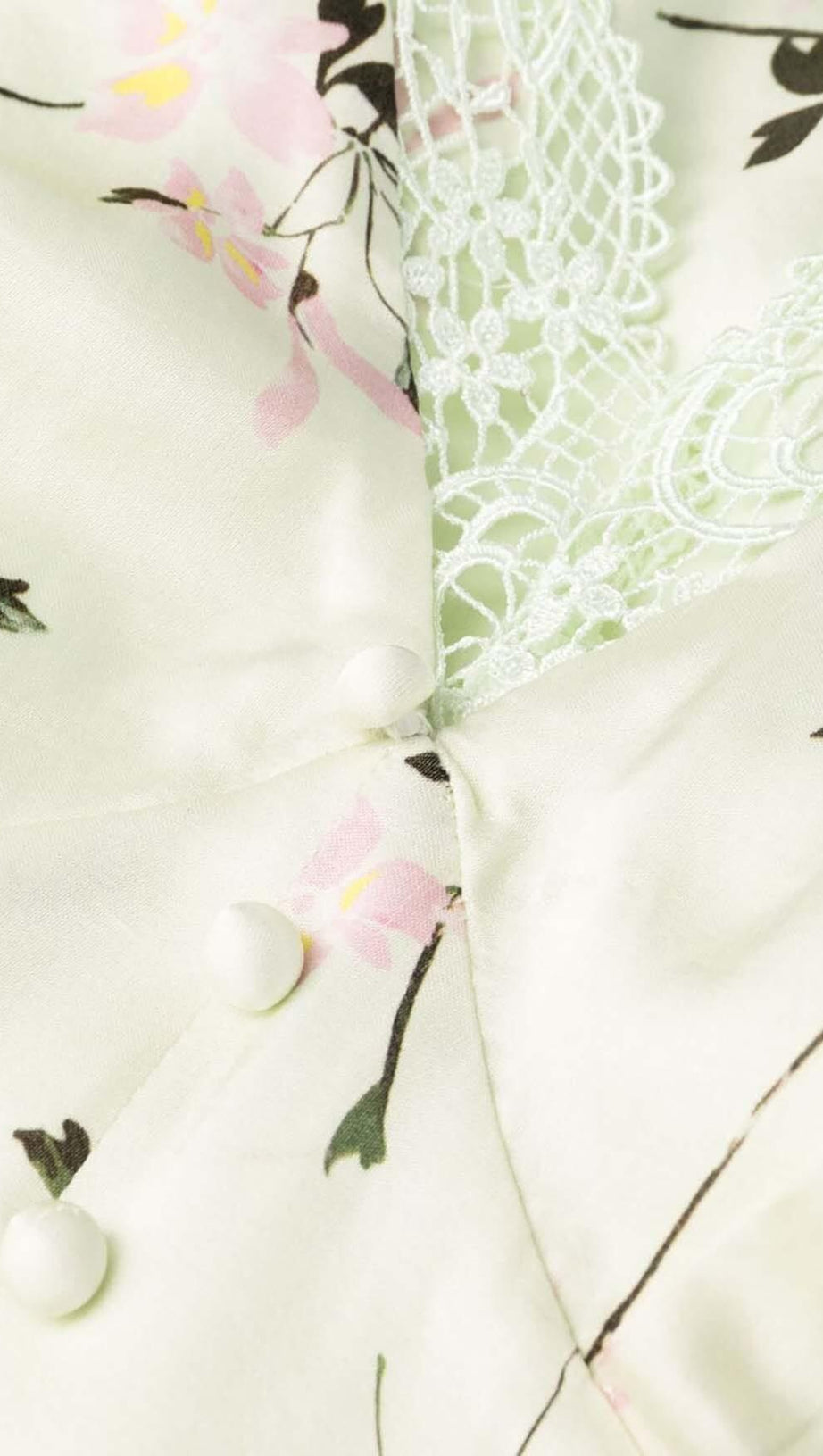 LACE TRIM FLORAL-PRINT MIDI DRESS IN LIGHT GRAYISH