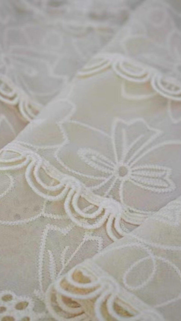 AIIZIE LACE V-NECK MIDI DRESS IN WHITE - product image