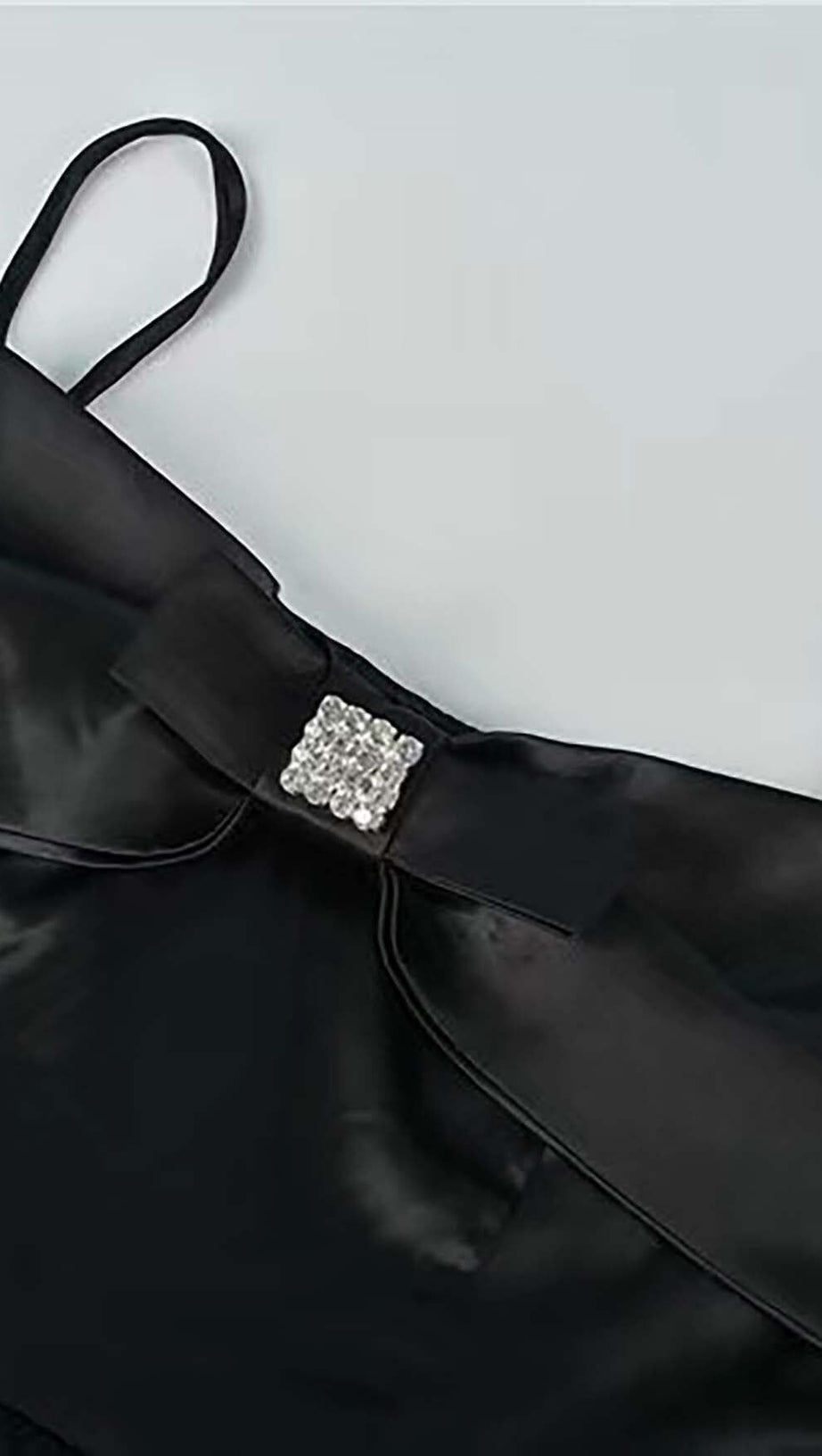 LAYERED BOW-EMBELLISHED  MAXI DRESS IN BLACK