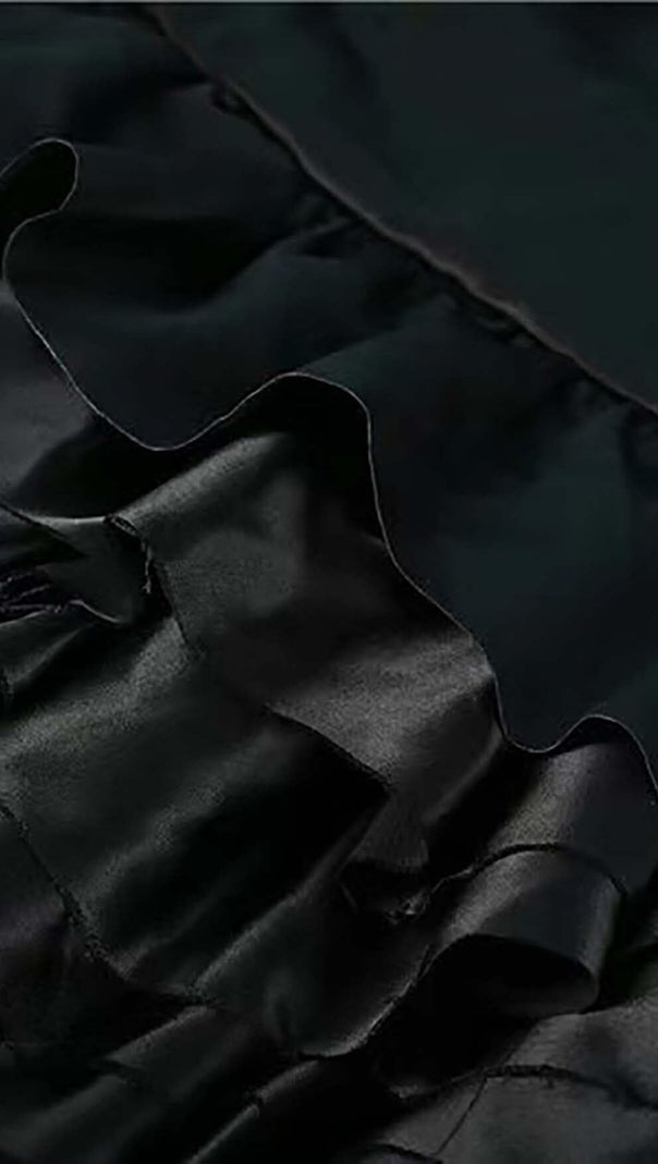 AIIZIE LAYERED BOW-EMBELLISHED MAXI DRESS IN BLACK - product image
