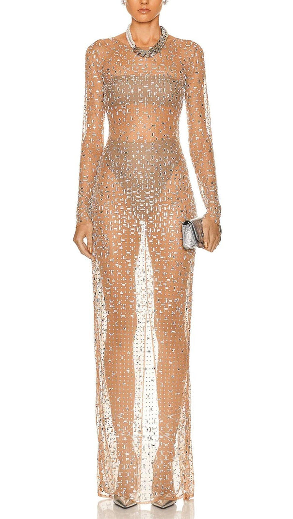 AIIZIE SEQUIN LACE PERSPECTIVE DRESS IN PINK - product image