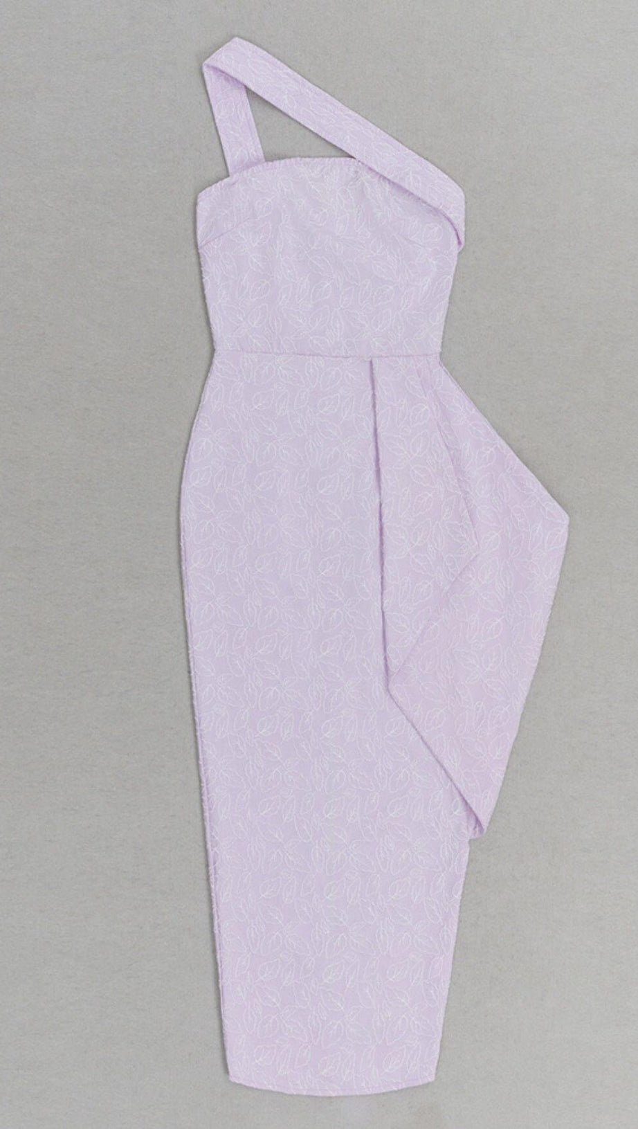 LEAF EMBROIDERY MIDI DRESS IN PURPLE