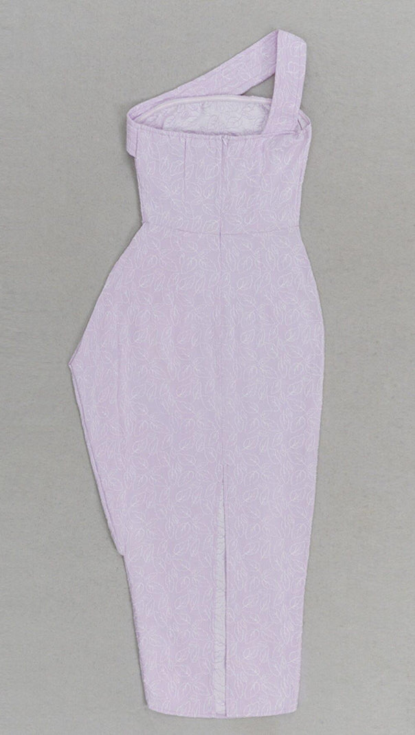 AIIZIE LEAF EMBROIDERY MIDI DRESS IN PURPLE - product image