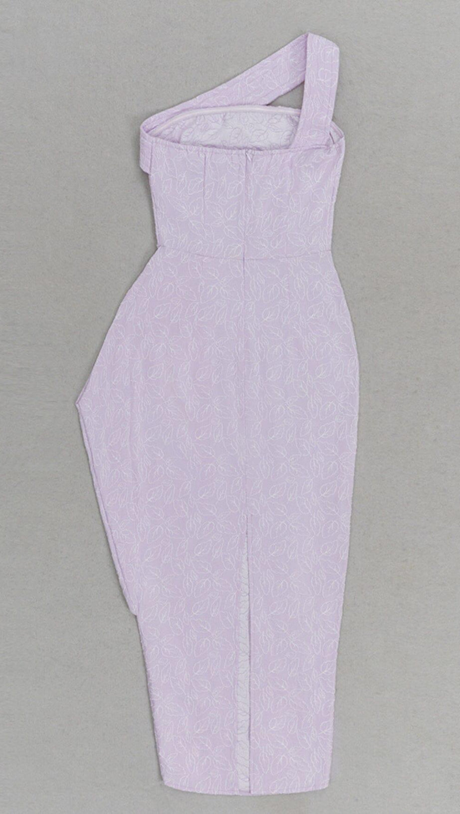 LEAF EMBROIDERY MIDI DRESS IN PURPLE