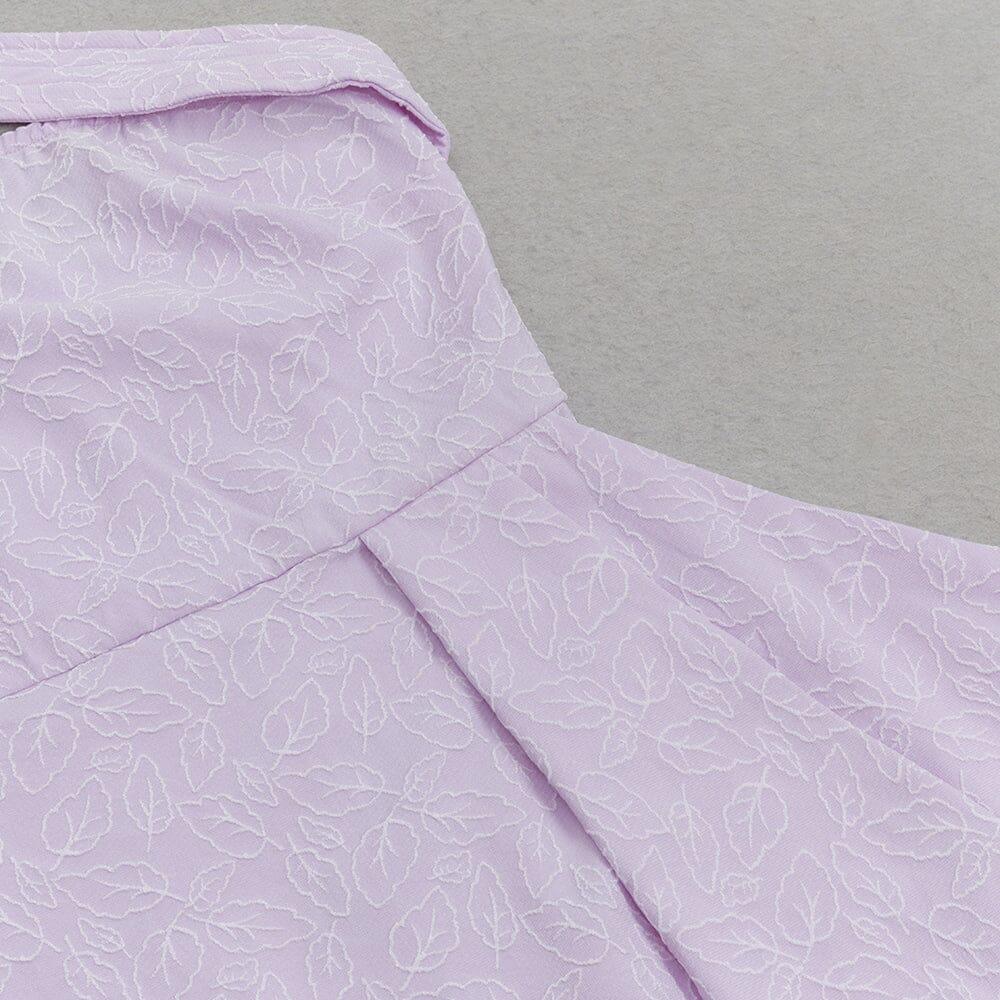 AIIZIE LEAF EMBROIDERY MIDI DRESS IN PURPLE - product image