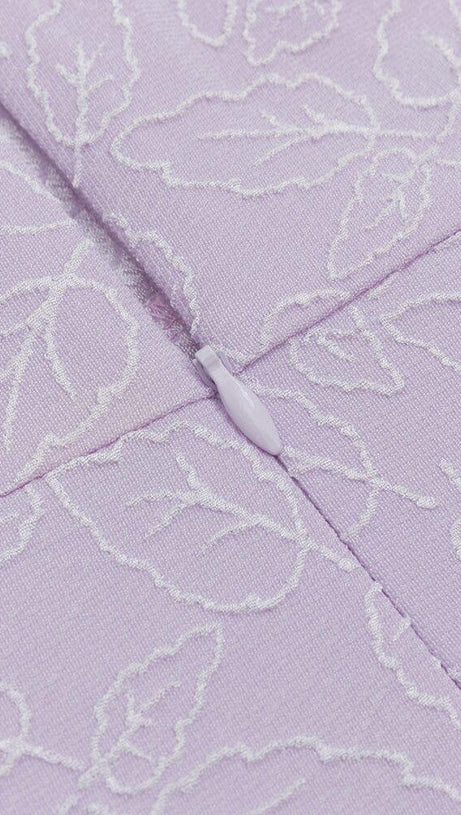 LEAF EMBROIDERY MIDI DRESS IN PURPLE