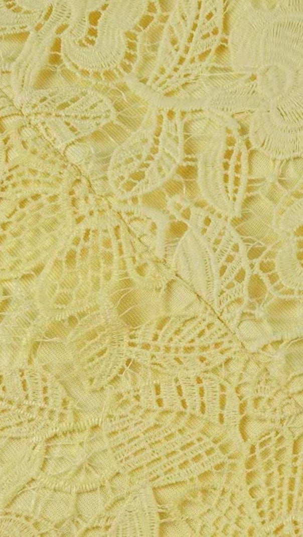 AIIZIE LEMON YELLOW LACE SHEATH DRESS - product image