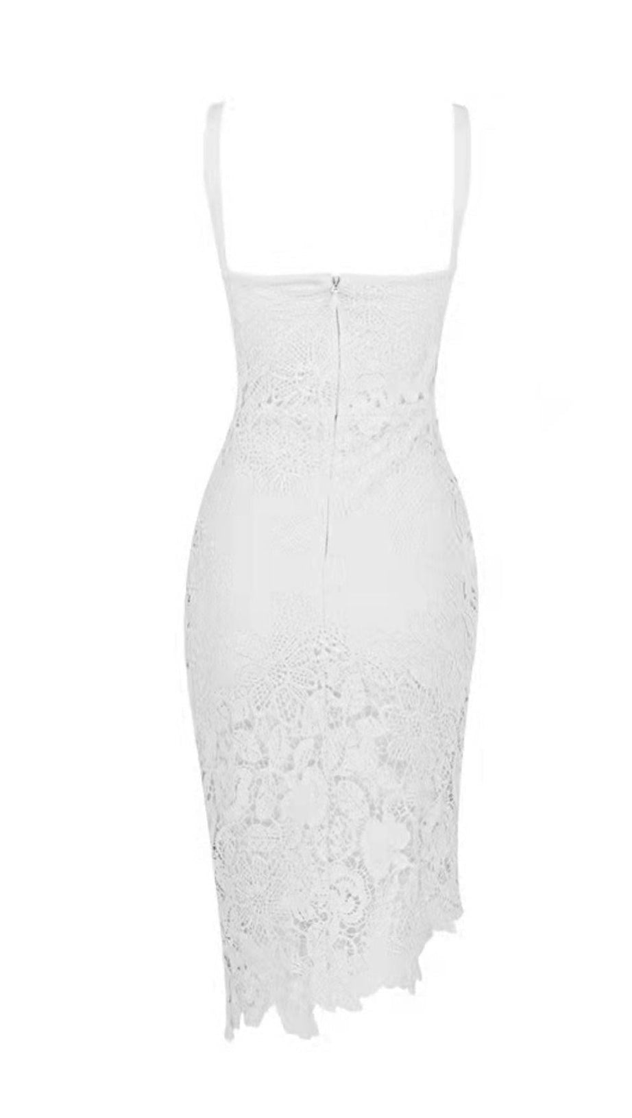 LEMON YELLOW LACE SHEATH DRESS