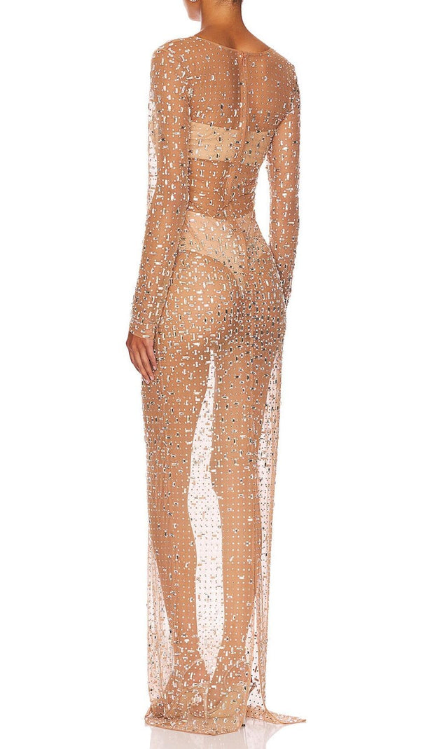 AIIZIE SEQUIN LACE PERSPECTIVE DRESS IN PINK - product image