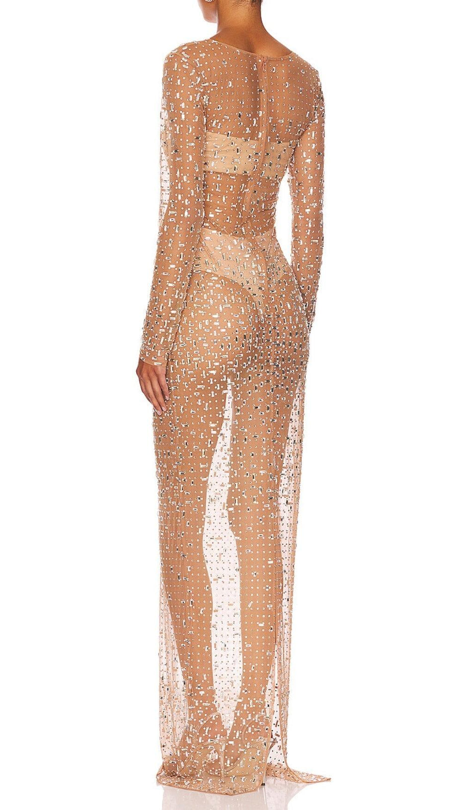 SEQUIN LACE PERSPECTIVE DRESS IN PINK