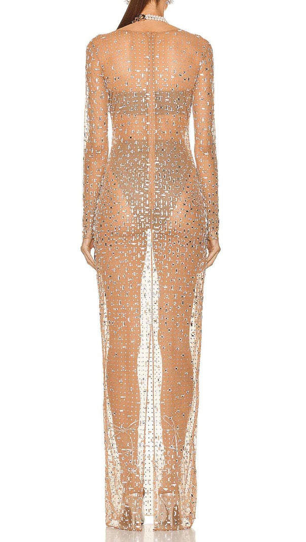 AIIZIE SEQUIN LACE PERSPECTIVE DRESS IN PINK - product image