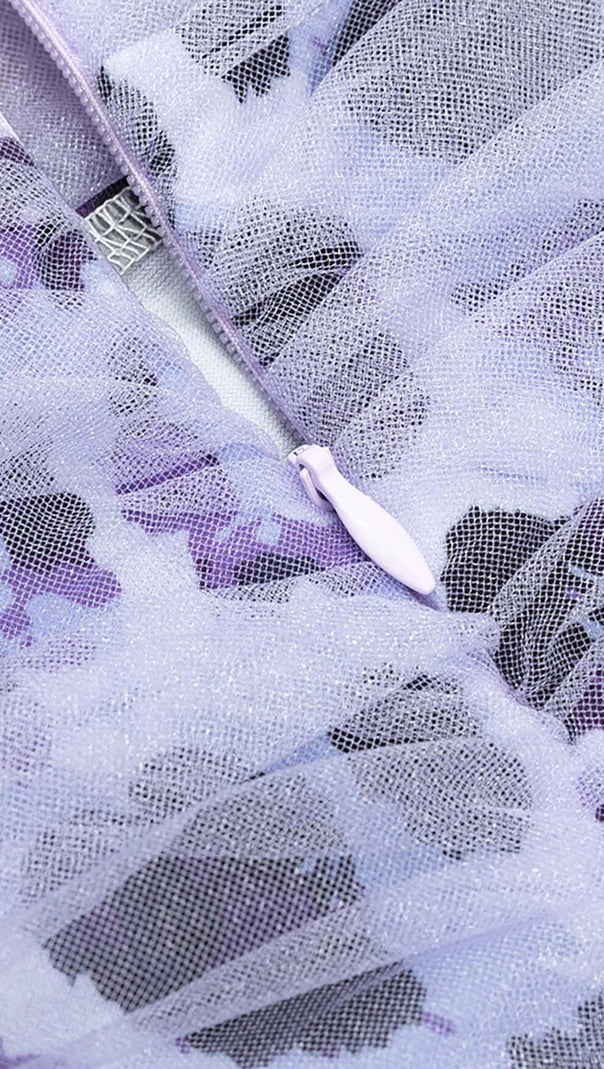 ABITO MIDI IN RETE LEOPARDATA LAVANDA