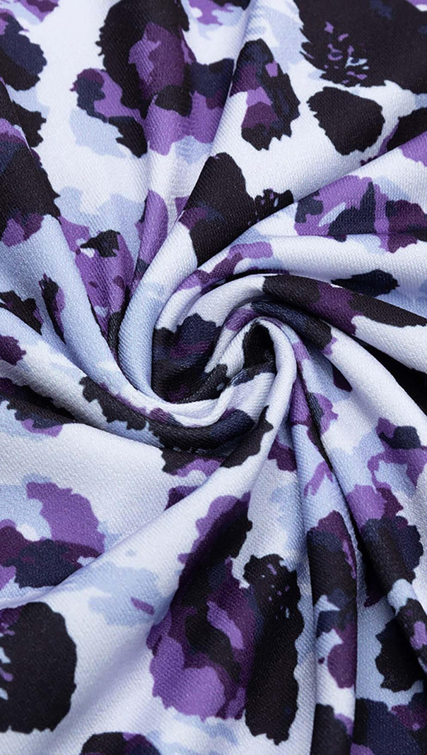 ABITO MIDI IN RETE LEOPARDATA LAVANDA