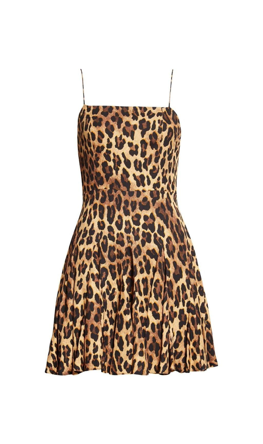 MINI ABITO CON SPALLINE LEOPARDATE