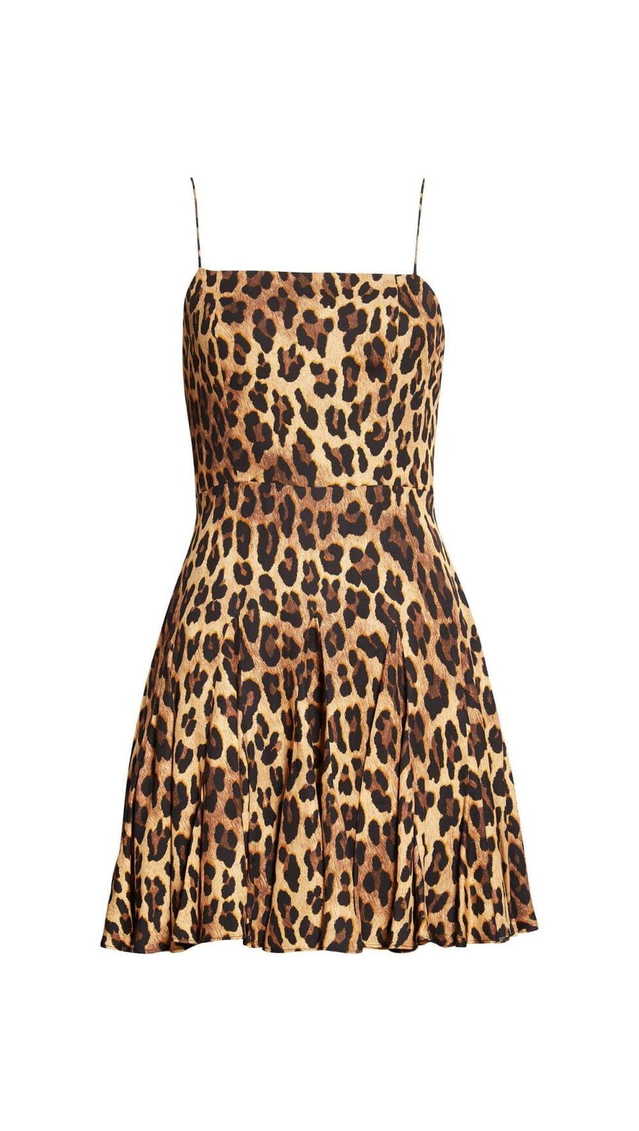 MINI ABITO CON SPALLINE LEOPARDATE