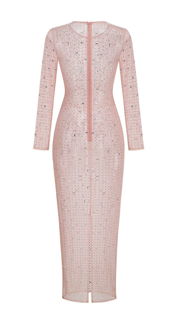 AIIZIE SEQUIN LACE PERSPECTIVE DRESS IN PINK - product image