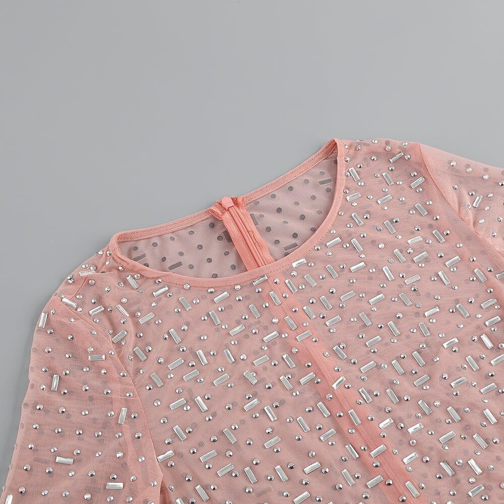 AIIZIE SEQUIN LACE PERSPECTIVE DRESS IN PINK - product image