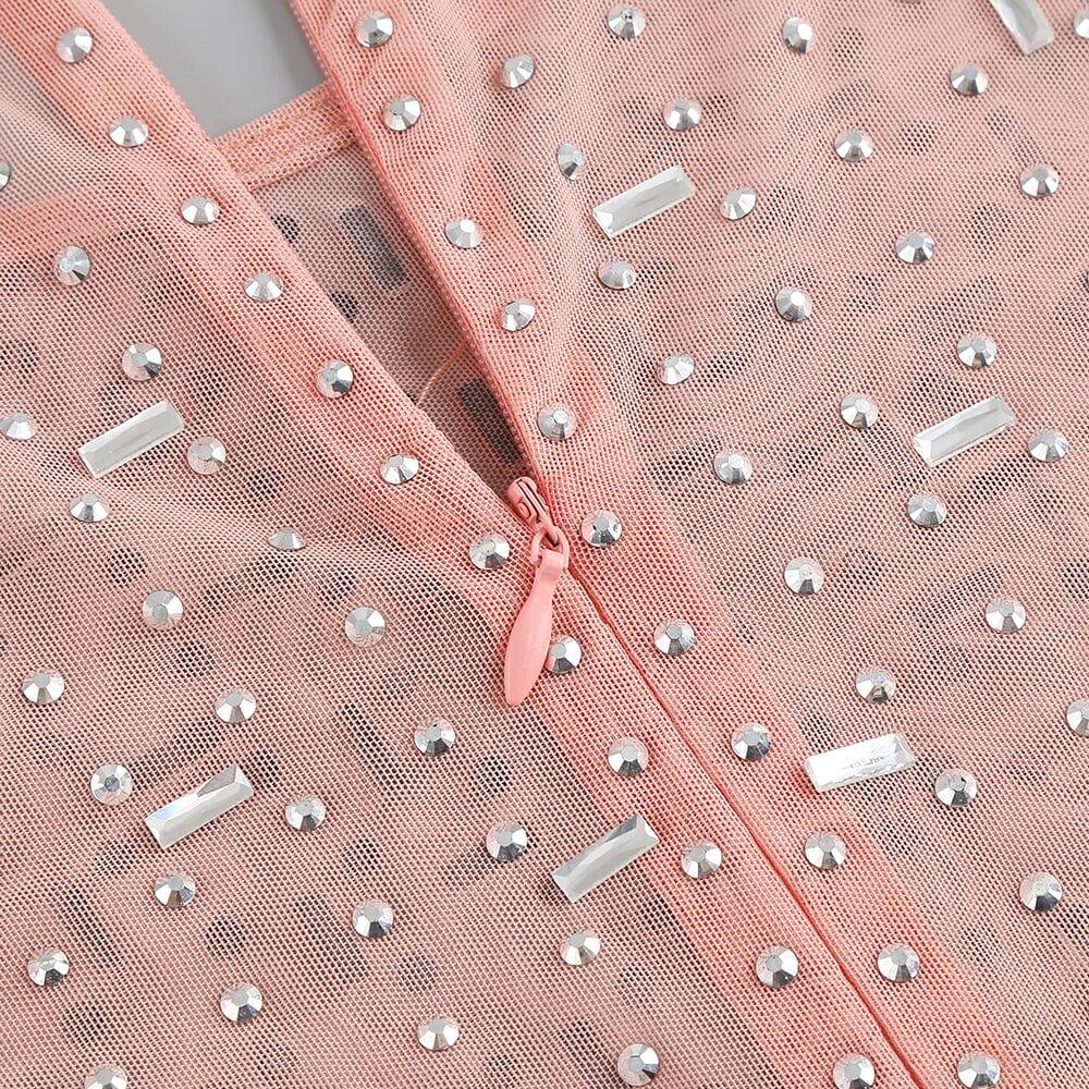 AIIZIE SEQUIN LACE PERSPECTIVE DRESS IN PINK - product image