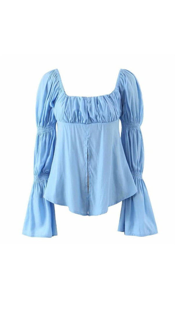 AIIZIE LONG SLEEVE SLIT PUFF TOP - product image
