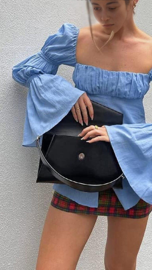 AIIZIE LONG SLEEVE SLIT PUFF TOP - product image