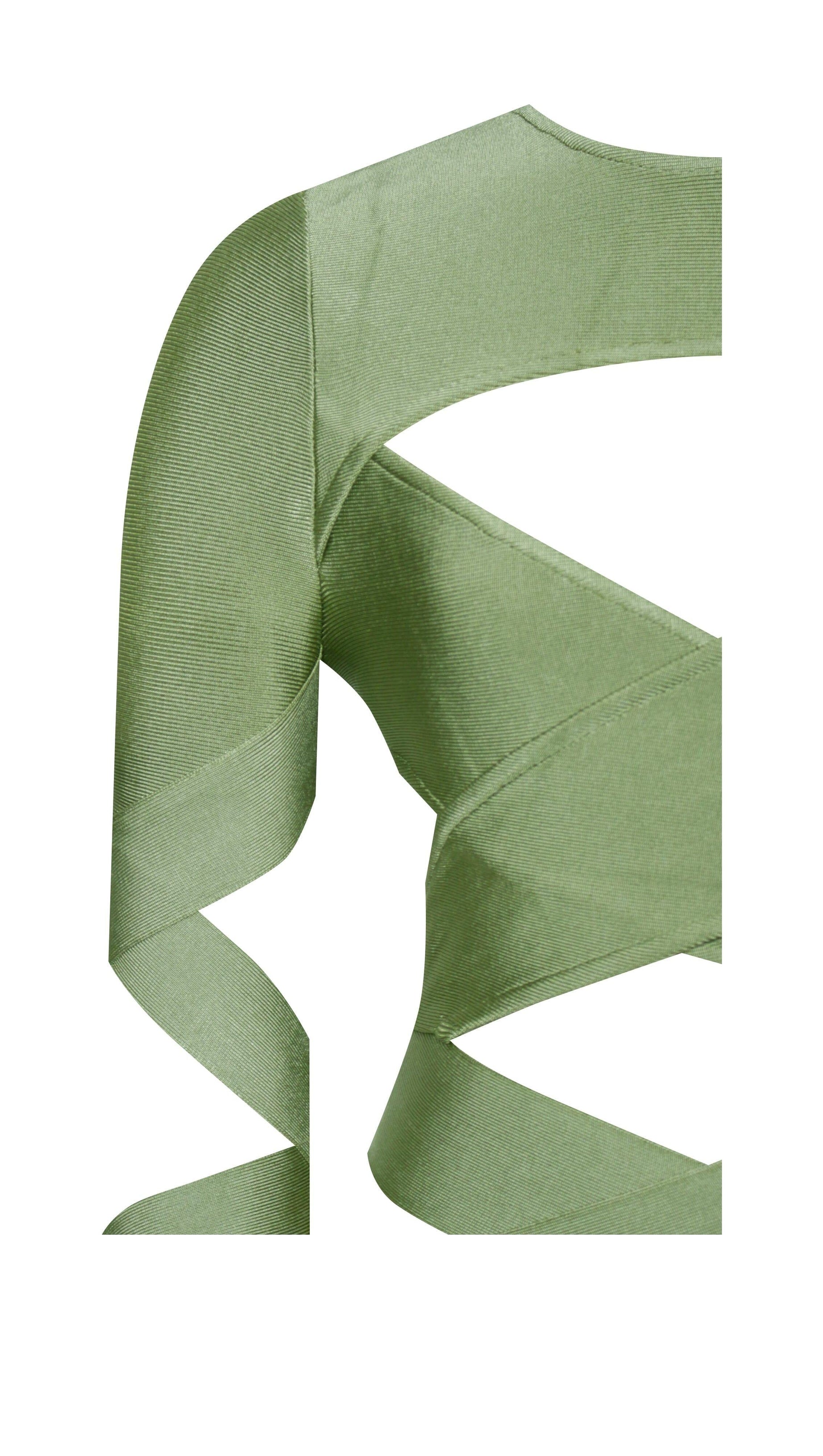 MAXI LONG SLEEVE BANDAGE DRESS IN GREEN