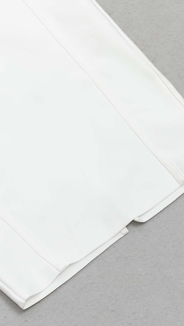 AIIZIE MESH CORSET BODYCON MIDI DRESS IN WHITE - product image