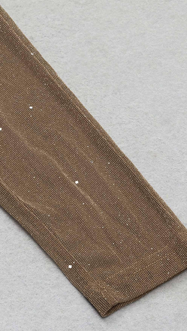 AIIZIE MESH PLUNGE JUMPSUIT IN BROWN - product image