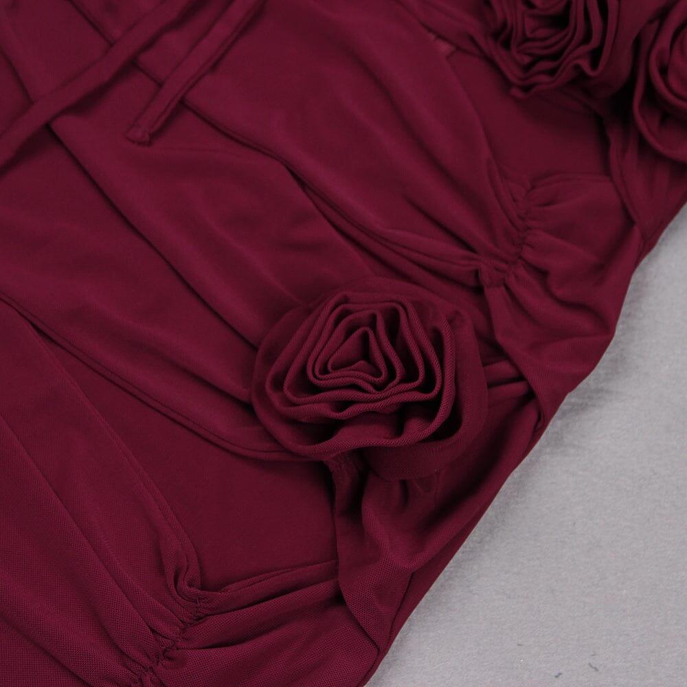 AIIZIE WINE FLORAL EMBELLISHED MINI DRESS - product image