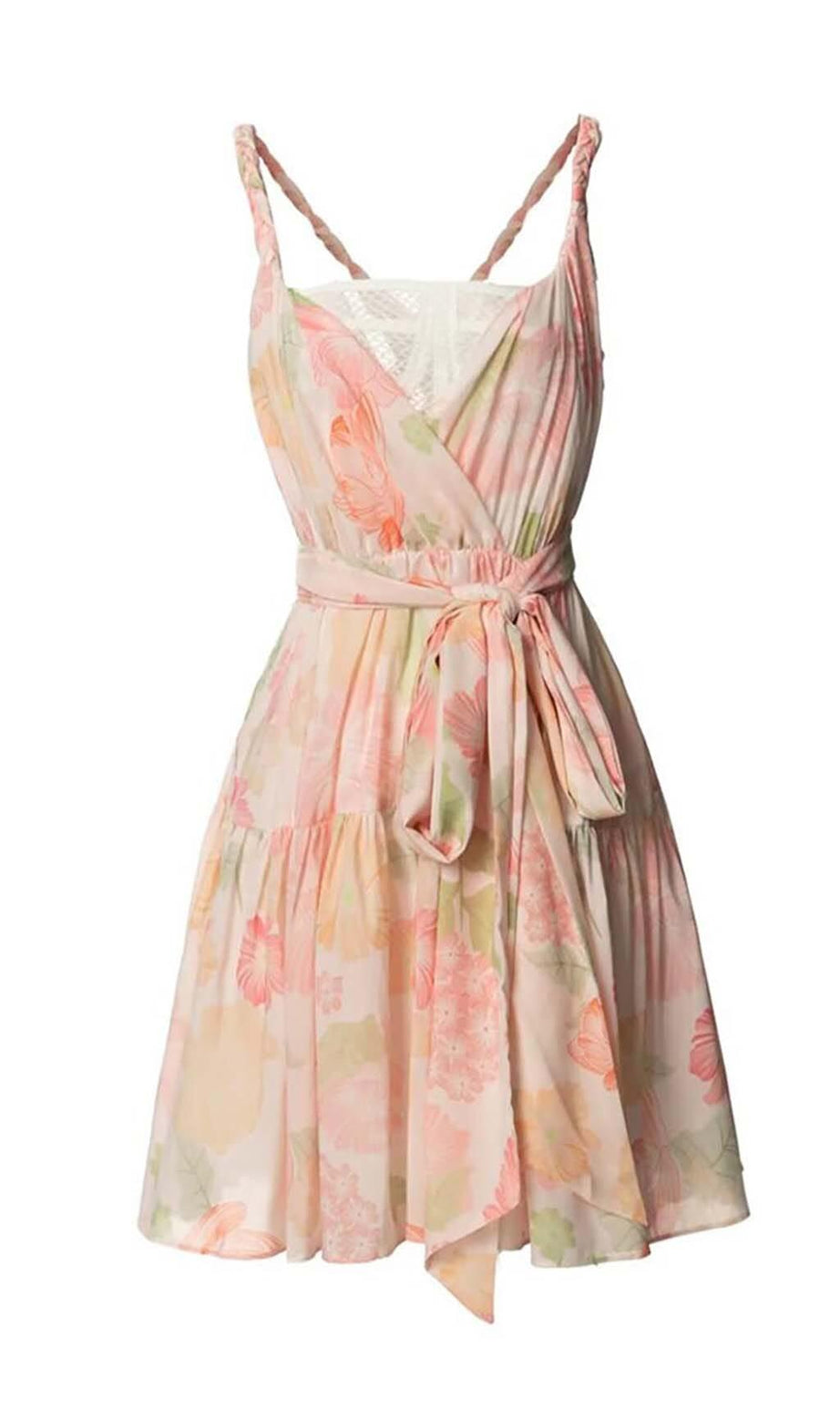 MIAMI FLORAL MINI DRESS IN PINK