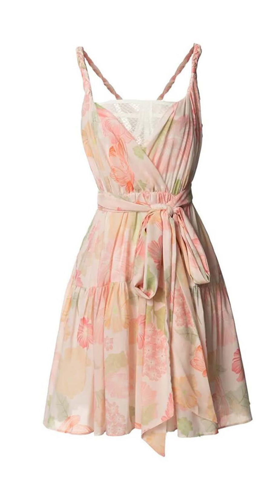 MIAMI FLORAL MINI DRESS IN PINK
