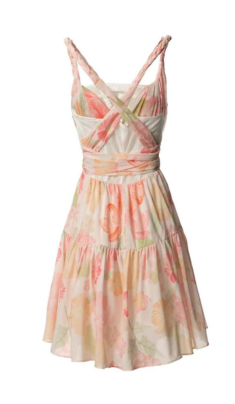 MIAMI FLORAL MINI DRESS IN PINK