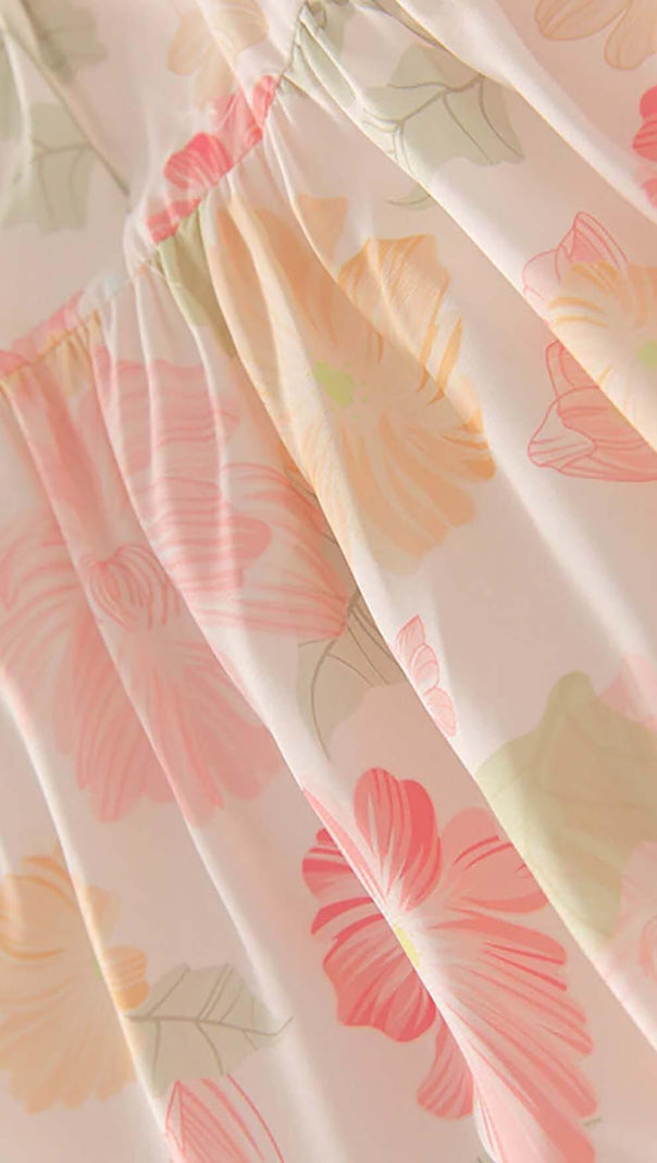 AIIZIE MIAMI FLORAL MINI DRESS IN PINK - product image