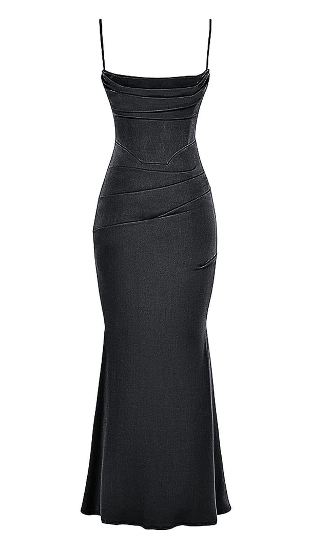 AIIZIE MILENA BLACK CORSET MAXI DRESS - product image