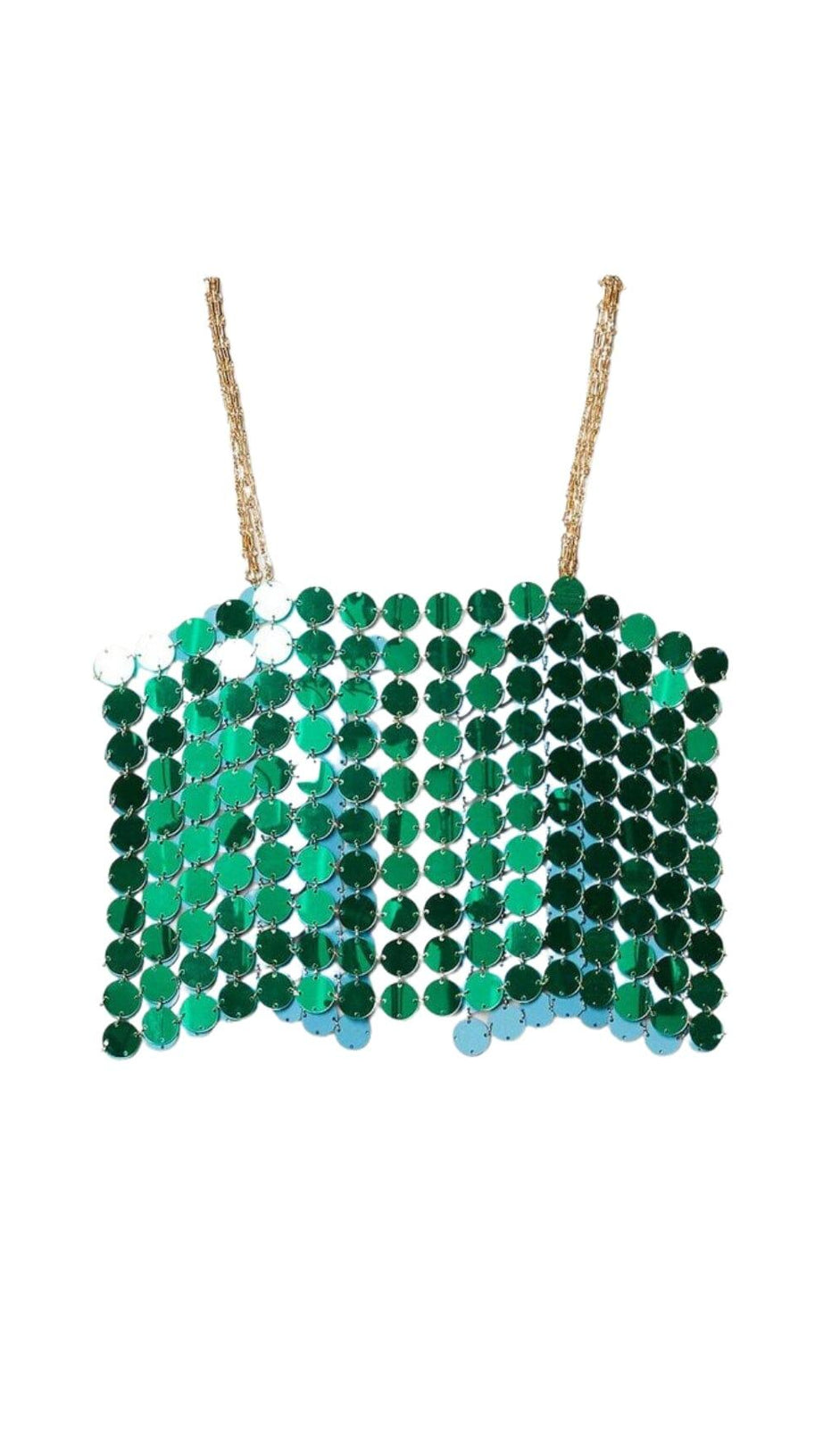 MIRRORED DISC CROP TOP IN GREEN