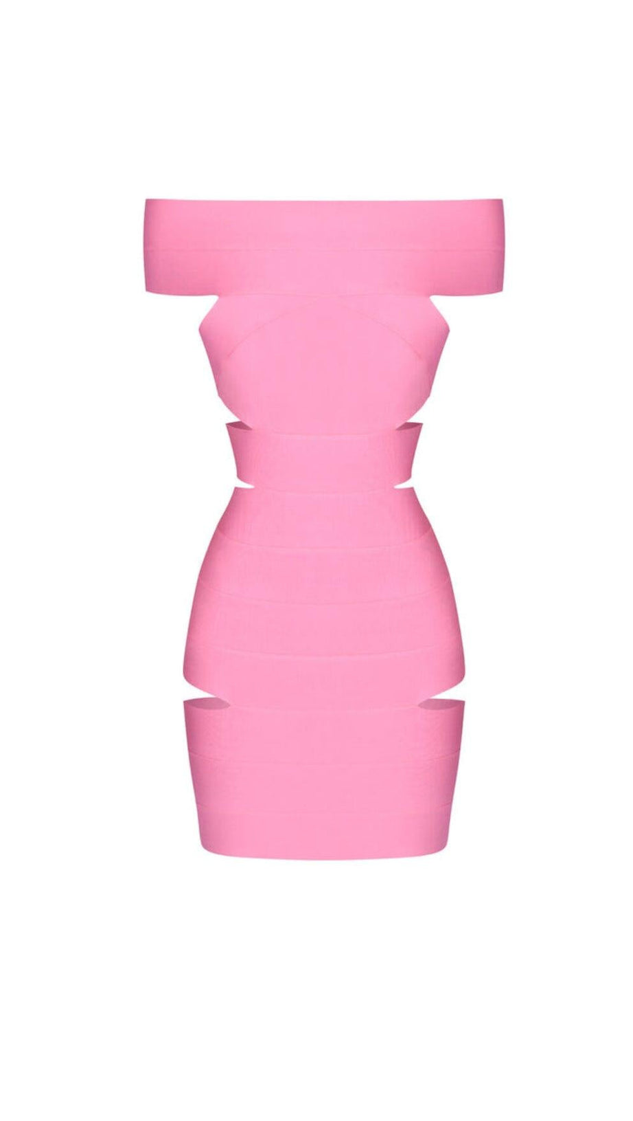 Off-Shoulder-Cutout-Minikleid in Pink
