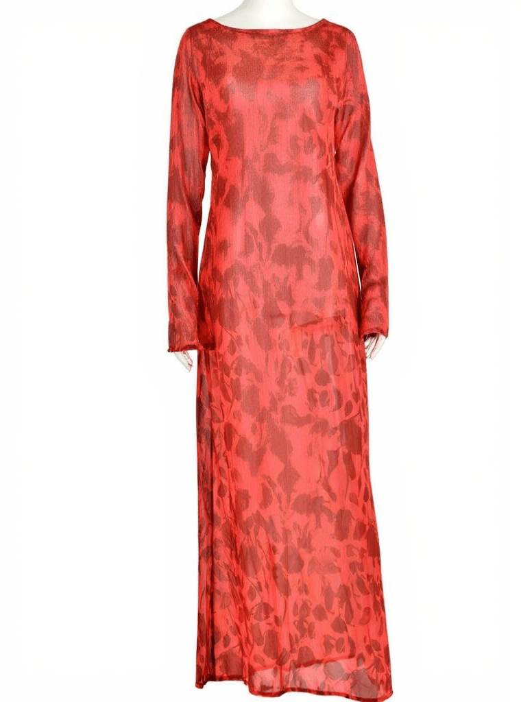 AIIZIE CECILY LONG SLEEVE ROSE PRINTED MAXI DRESS - product image