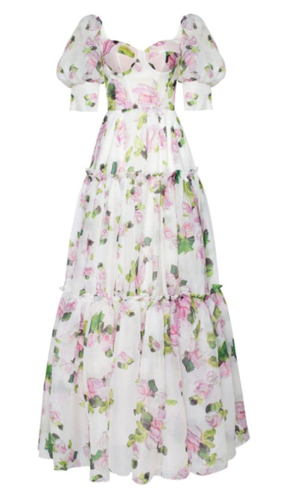 OFF-THE-SHOULDER FLORAL MAXI DRESS