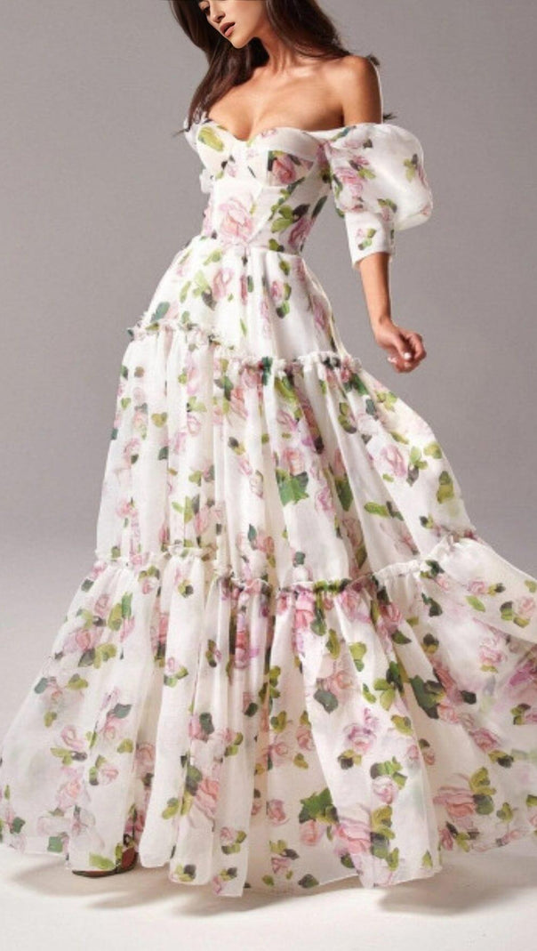 AIIZIE OFF-THE-SHOULDER FLORAL MAXI DRESS - product image