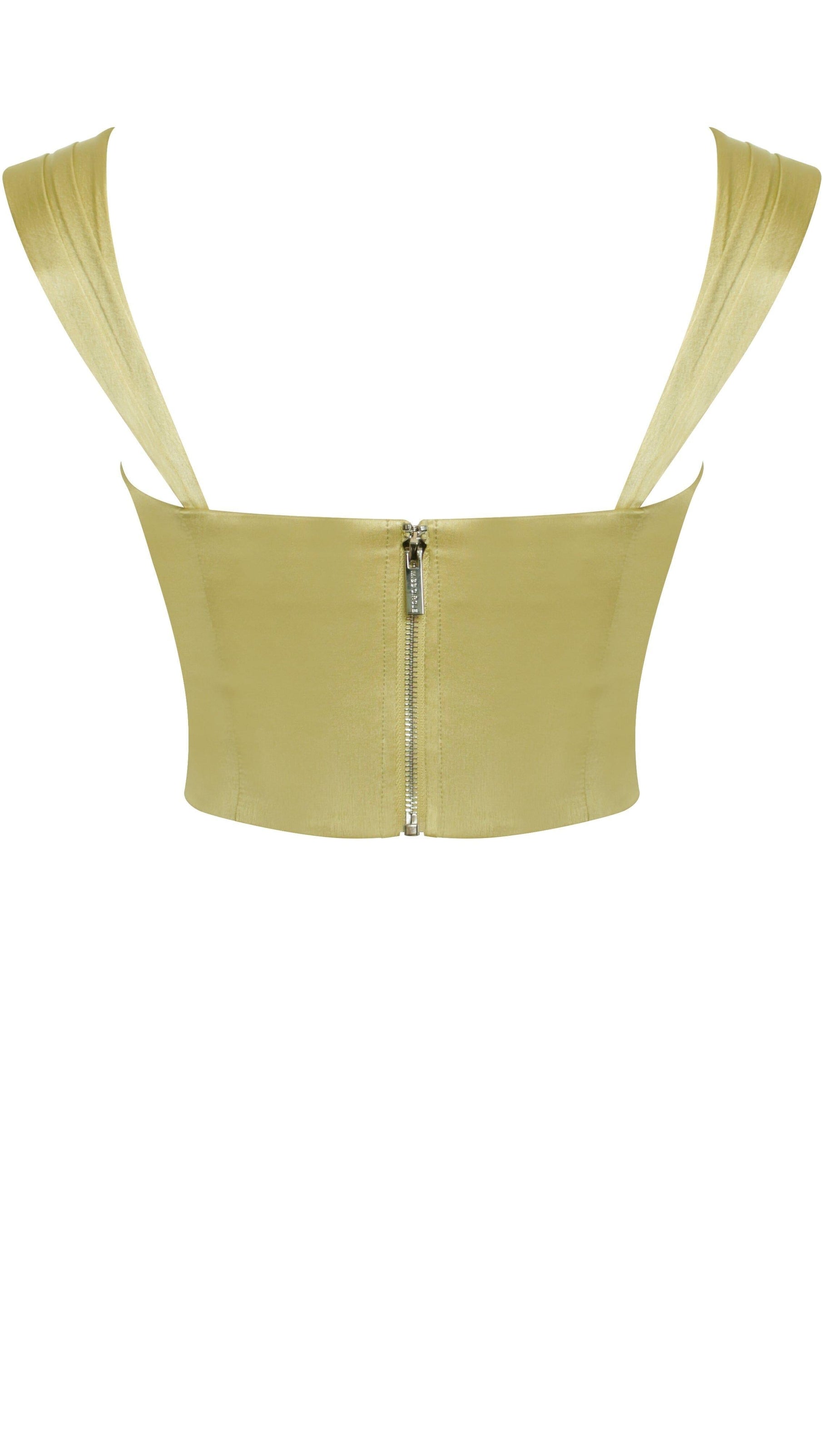 AIIZIE OLIVE LACE SATIN CORSET TOP - product image
