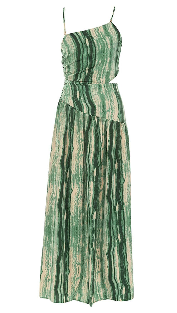 AIIZIE ONE SHOULDER CUT OUT WAIST DRESS IN ALLOVER - product image