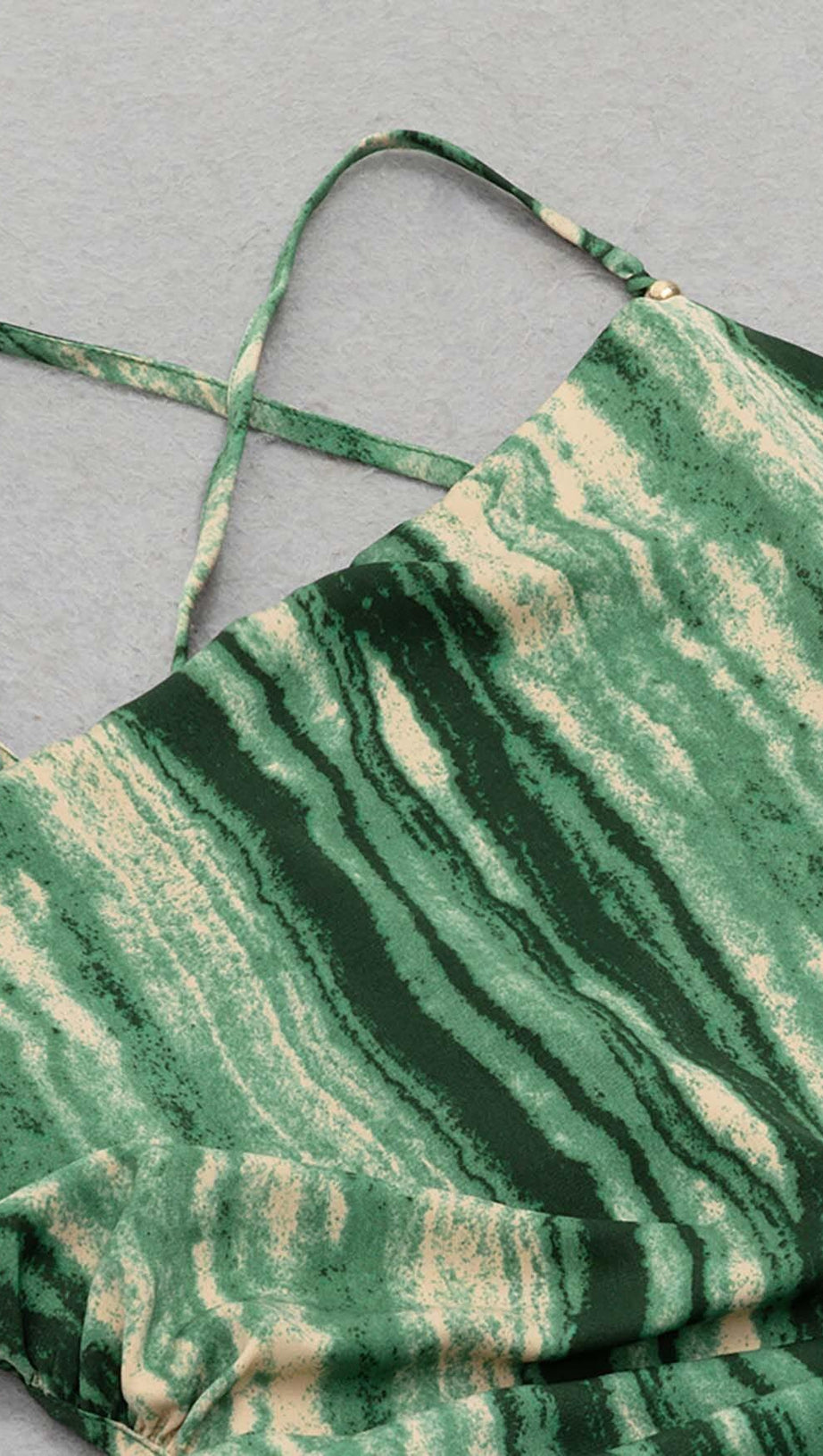 ONE SHOULDER CUT OUT WAIST DRESS IN ALLOVER