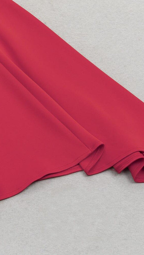 ONE SHOULDER FISHTAIL MAXI DRESS IN RED