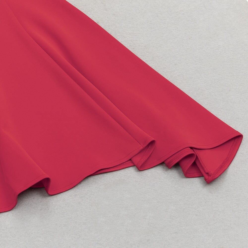 AIIZIE ONE SHOULDER FISHTAIL MAXI DRESS IN RED - product image