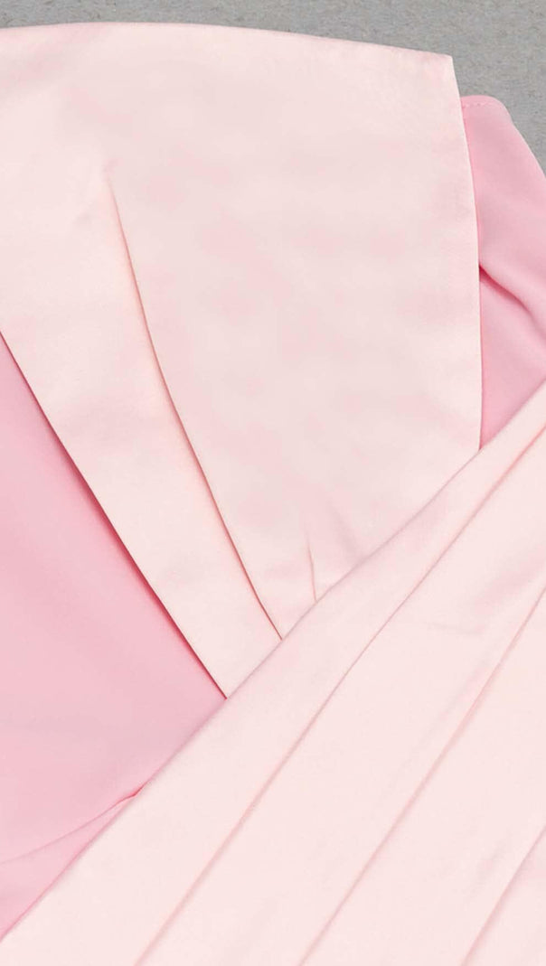 AIIZIE ONE SHOULDER SLIT MIDI DRESS IN PINK - product image