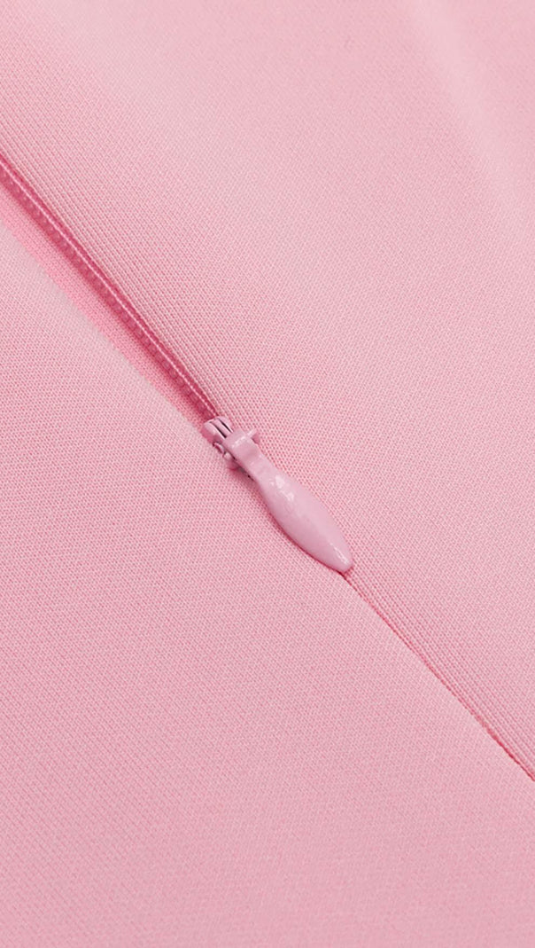 AIIZIE ONE SHOULDER SLIT MIDI DRESS IN PINK - product image
