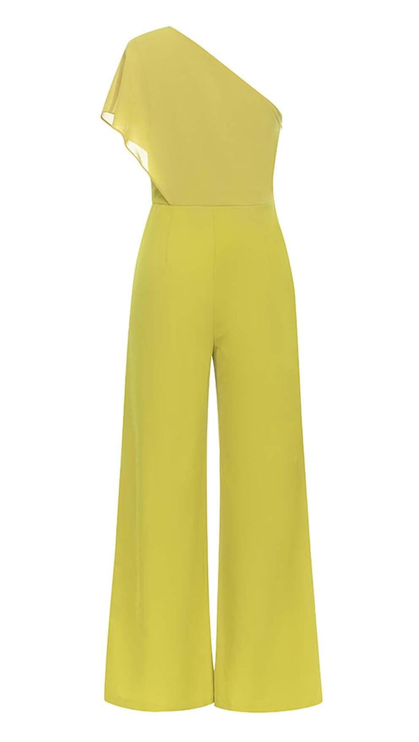 AIIZIE ONE SHOULDER TIERED JUMPSUIT IN OLIVE - product image