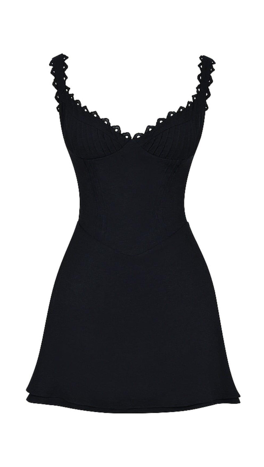 PIN TUCK MINI DRESS IN BLACK