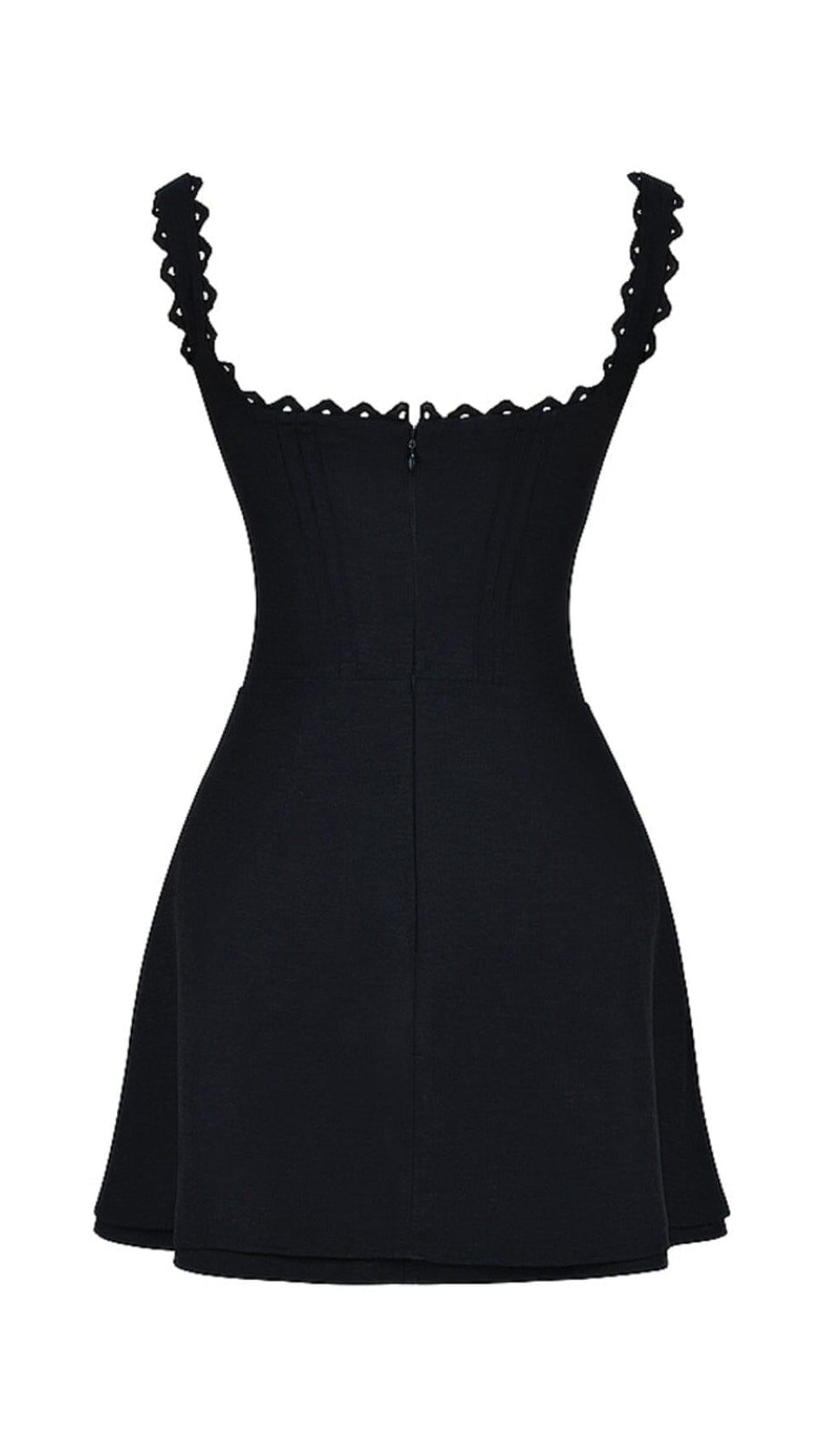 PIN TUCK MINI DRESS IN BLACK